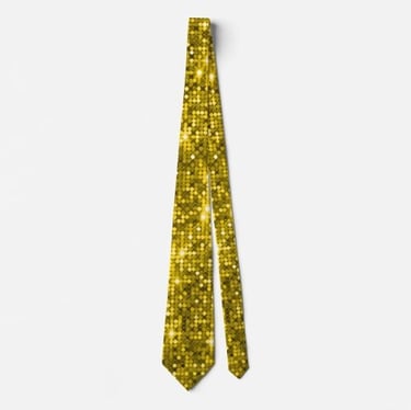 Gleaming Gold Sequin Sparkle Neck Tie