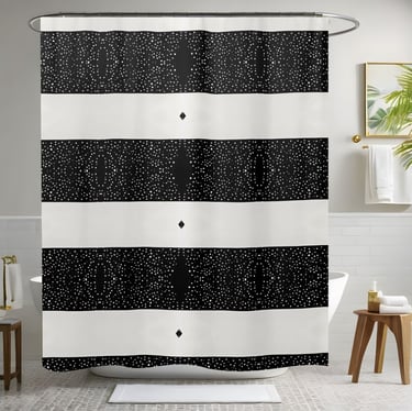 Black and White Manly Shower Curtain Style 2