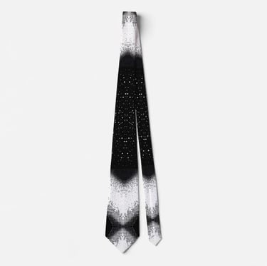 Cosmic Starlight Hourglass Black White Modern Neck Tie