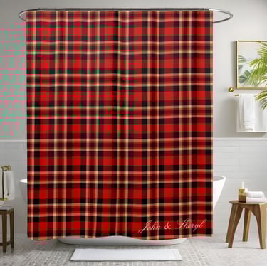 Classic Red and Black Tartan Plaid Shower Curtain