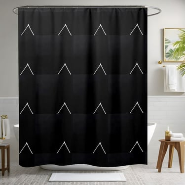 Black and White Minimalist Shower Curtain Style 1