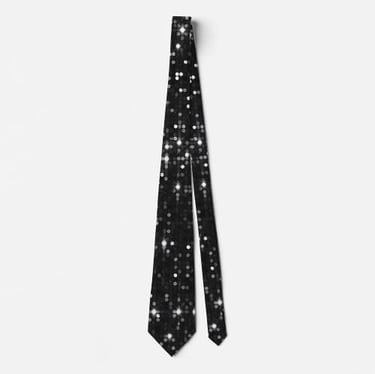 Elegant Glitter Disco Ball Neck Tie