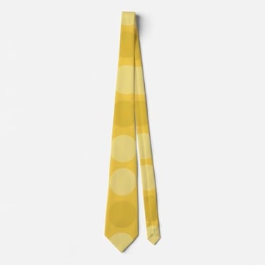Modern Mid Century Yellow Gold Circles Neck Tie