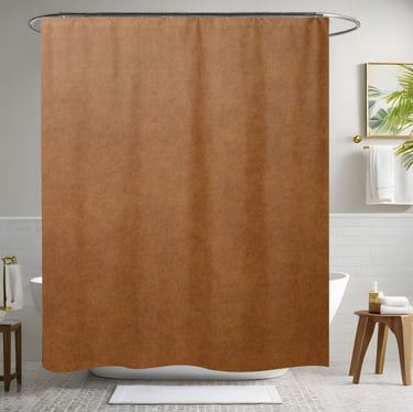 Light Brown Leather Shower Curtain