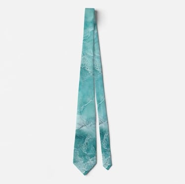 Turquoise Swirl Mens Neck Tie