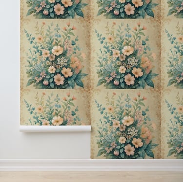 Vintage Blush Floral Peel and Stick Wallpaper