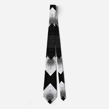 Eye-Catching Monochrome Stipple Abstract Neck Tie