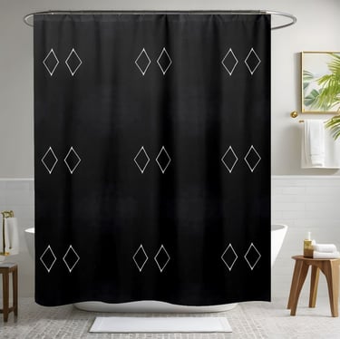 Black and White Minimalist Shower Curtain Style 2