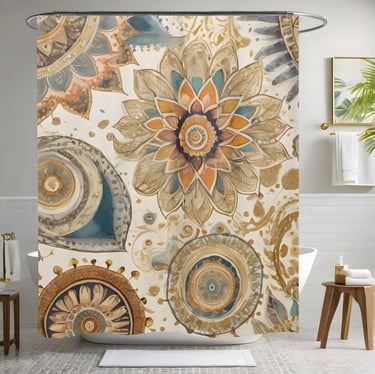 Flower Boho Shower Curtain