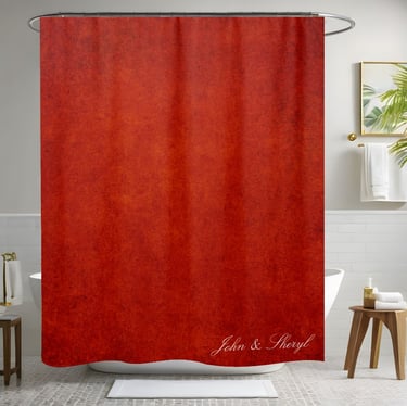 Rustic Red Grunge Texture Shower Curtain