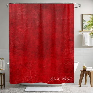 Dramatic Crimson Grunge Shower Curtain