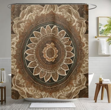 Boho Flower Shower Curtain Style 2
