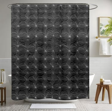 Silver and Black Shower Curtain