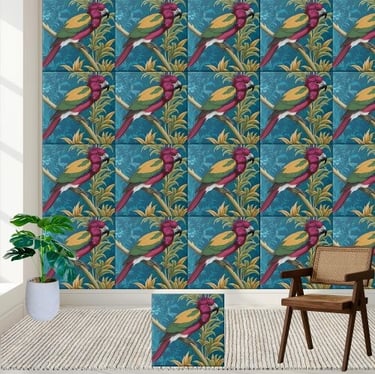 Tropical Chinoiserie Parrot Tile