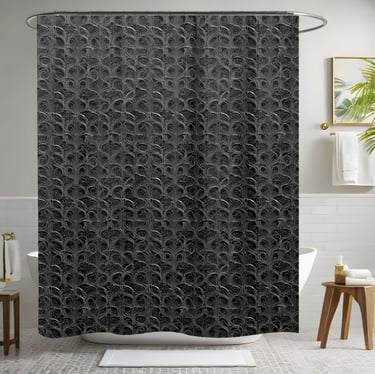 Silver and Black Shower Curtain Style 2