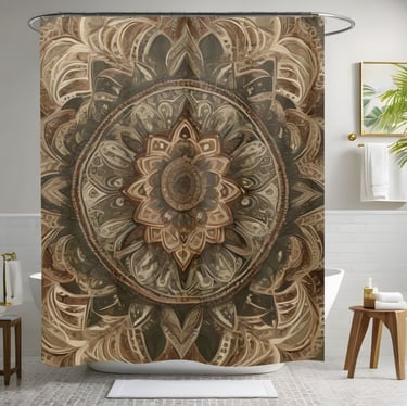 Boho Flower Shower Curtain Style 3