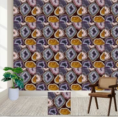 Colorful Crystal Geode Tile Pattern