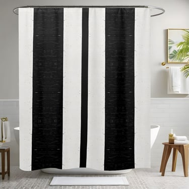 Black and White Checkered Shower Curtain Style 2