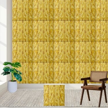 Geometric Gold Pattern Ceramic Tile