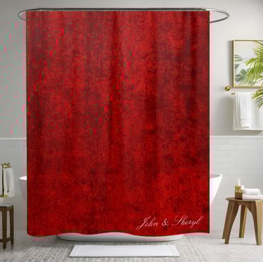 Luxurious Red Velvet Grunge Texture Shower Curtain