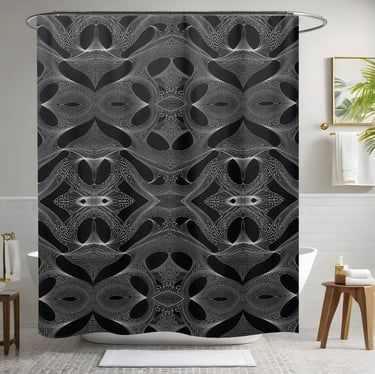 Modern Black Shower Curtain Style 2