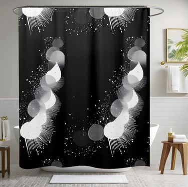 Luxury Black and White Shower Curtain Style 1
