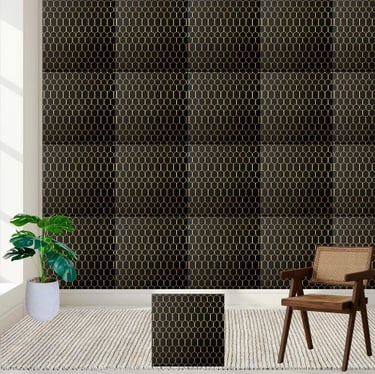 Modern Black and Gold Decorative Tile