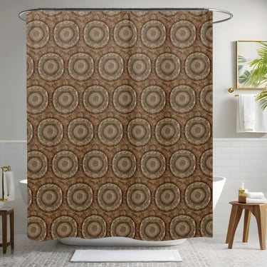 Brown Boho Shower Curtain
