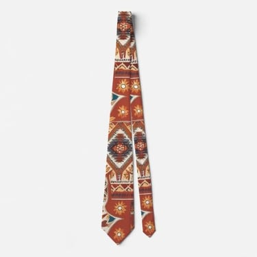Rustic Bohemian Arrow & Floral Neck Tie