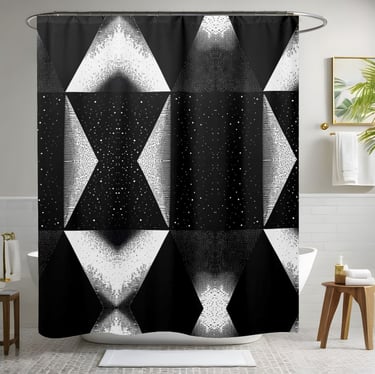 Luxury Black and White Shower Curtain Style 2