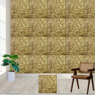 Chic Gold Sparkling Glitter Wall Floor Fireplace Ceramic Tile