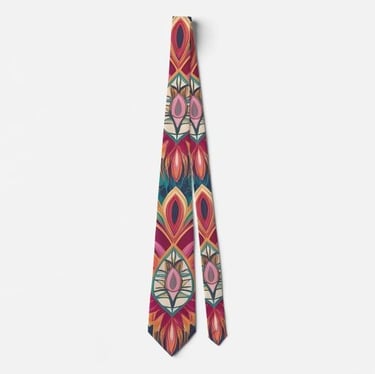 Vibrant Boho Floral Neck Tie