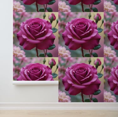 Purple Rose Floral Peel and Stick Wallpaper
