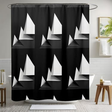Modern Classy Black and White Shower Curtain