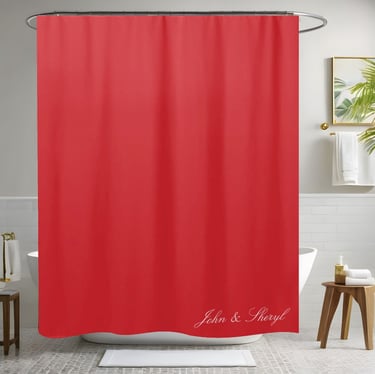 Personalized Solid Red Shower Curtain