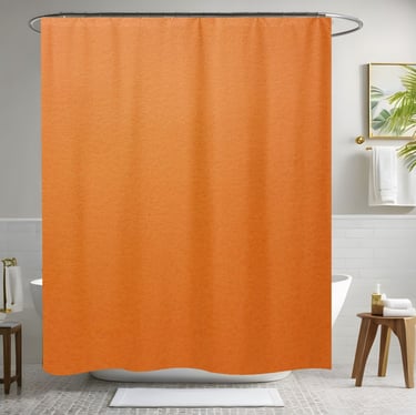 Orange Leather Shower Curtain