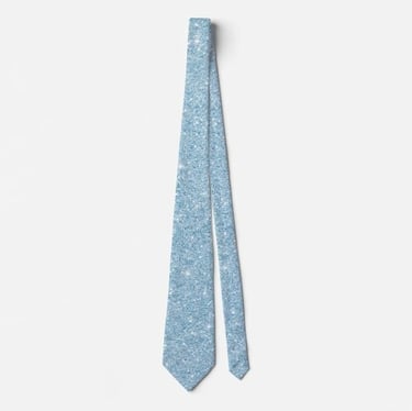 Sparkling Sky Blue Glitter Neck Tie