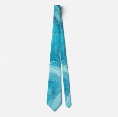 Turquoise Agate Swirls Neck Tie