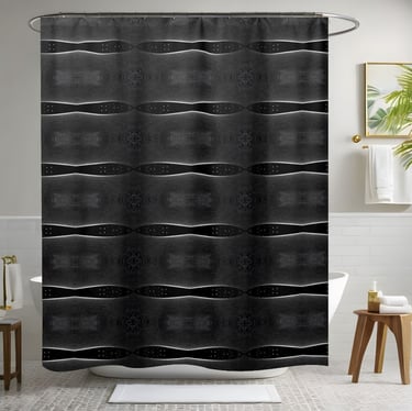 Vintage Classy Black and White Shower Curtain