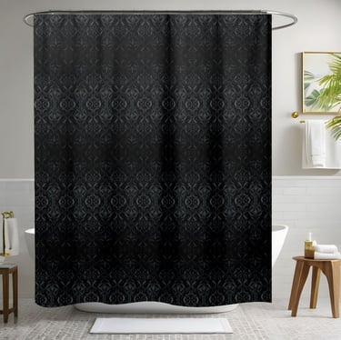 Dark Black Shower Curtain