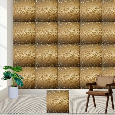Modern Chic Luxury Gold Black Glitter Sparkling Ceramic Tile