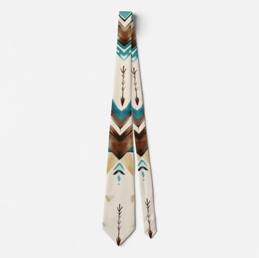 Boho Arrows Teal Brown Neck Tie