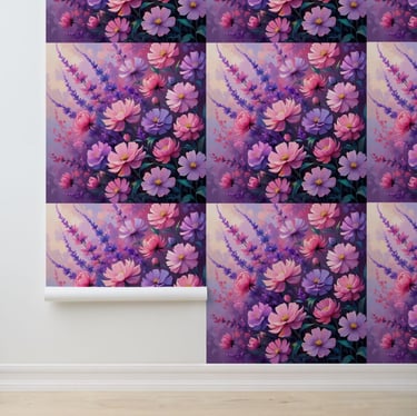 Serene Lavender and Pink Peel and Stick Wallpaper