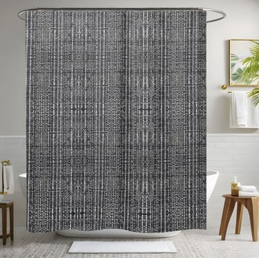Black and Grey Shower Curtain Style 2