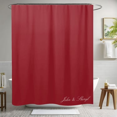 Solid Maroon Red Color Shower Curtain