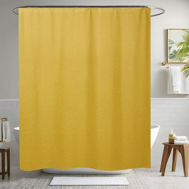 Yellow Leather Shower Curtain