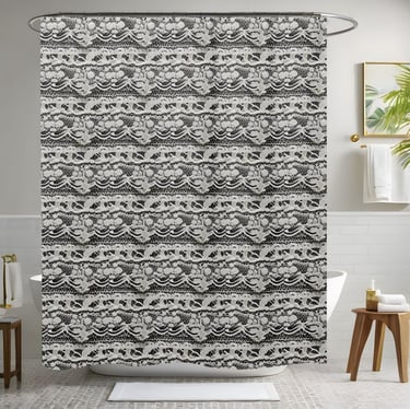 Classy Textured White Shower Curtain