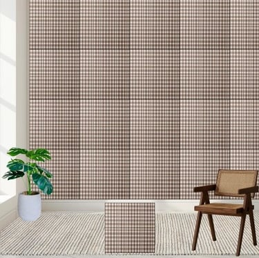 Brown and White Checkered Tile