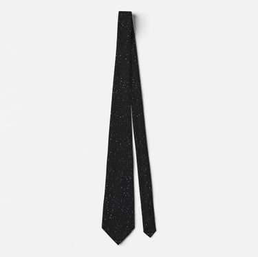 Minimalist White Speckle on Black Tie
