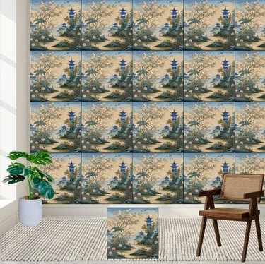 Artistic Eastern Inspired Chinoiserie Tile Decor